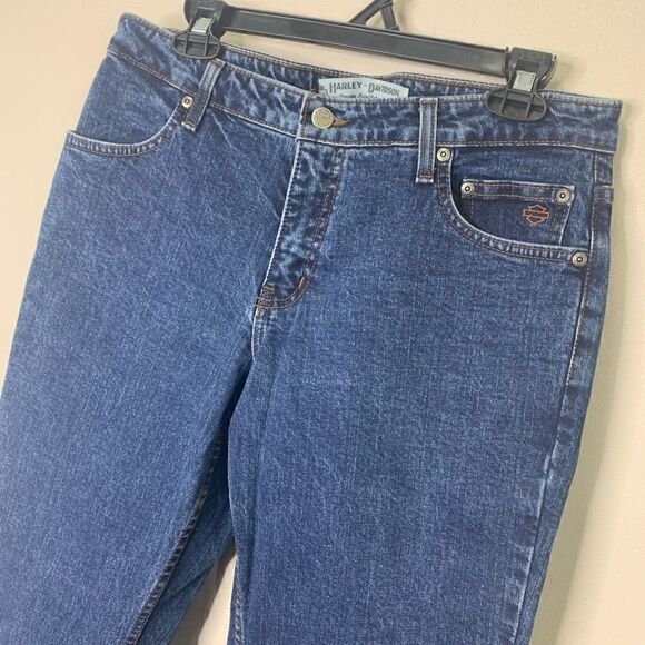 Harley Davidson Size 10 Long Denim Jeans (k1) - Picture 2 of 10